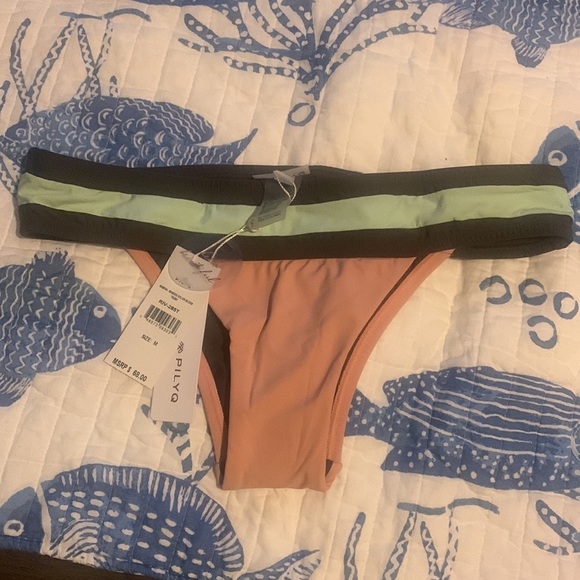 PilyQ Womens Rivera Banded Colorblock Swim Bottom - Picture 3 of 10